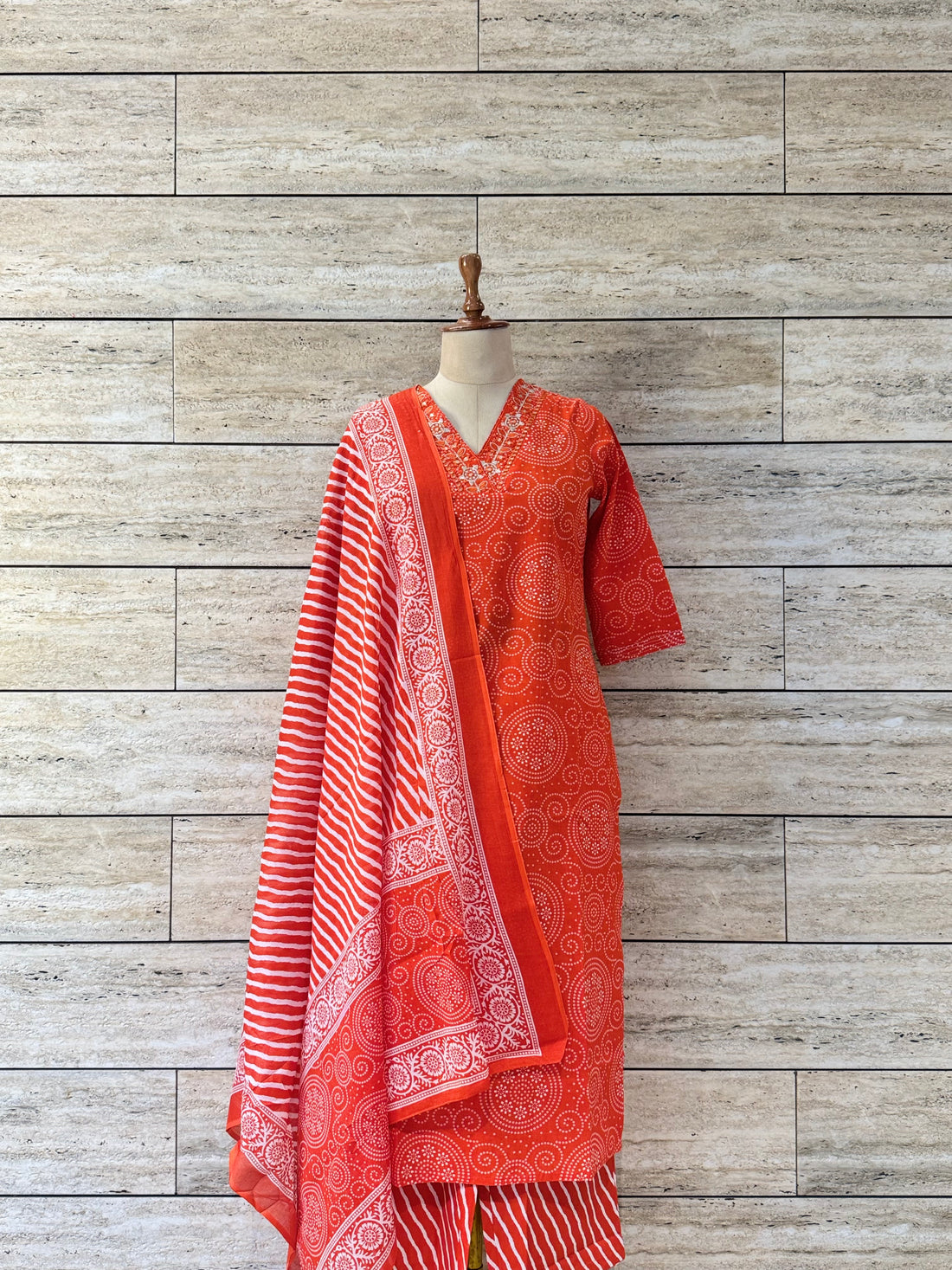 Leheriya Bandhez - Pure Cotton Dupatta Set CS0117