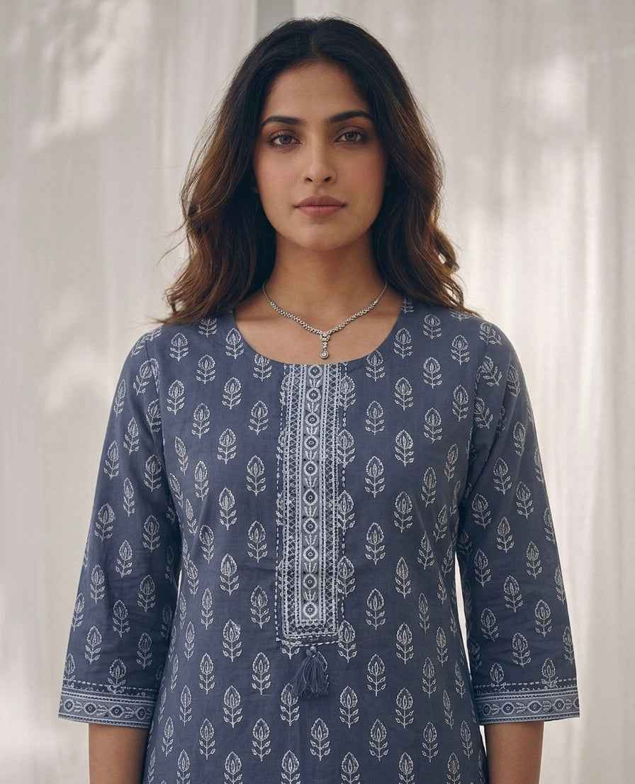 Pure Cotton Three Piece Dupatta Set