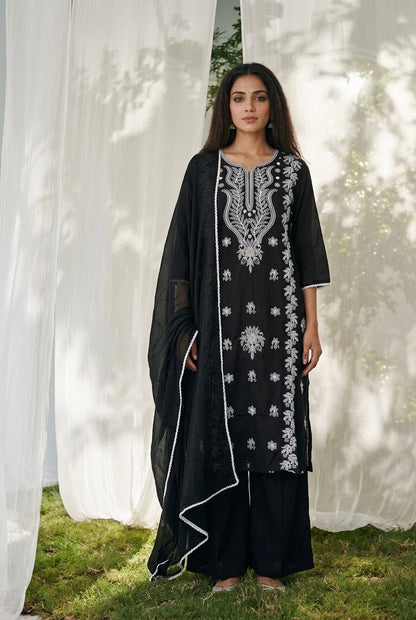 Pure  Mul Cotton  Dupatta Set With Lining