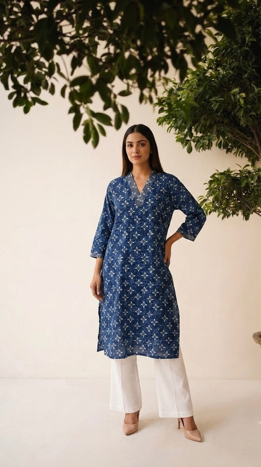 Pure Cotton Single Kurta In Plus Size