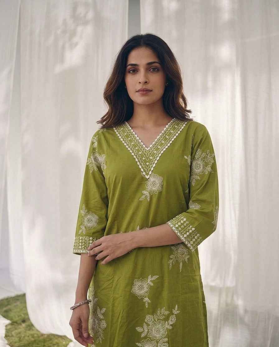Pure Cotton Three Piece Dupatta Set