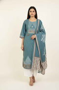 Pure Linen Three Piece Dupatta Set