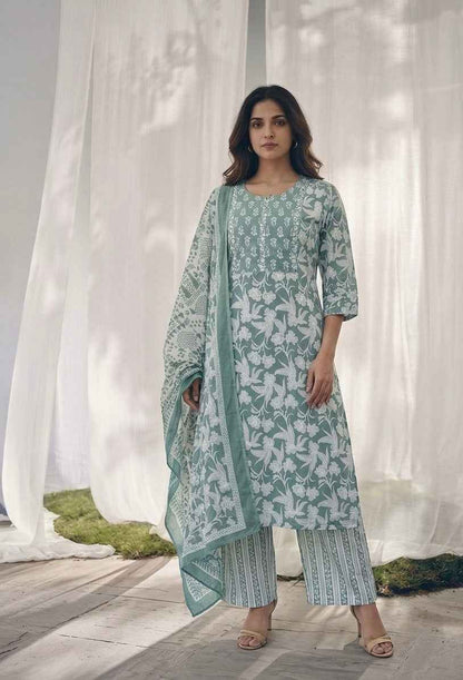 Pure Cotton Three Piece Dupatta Set