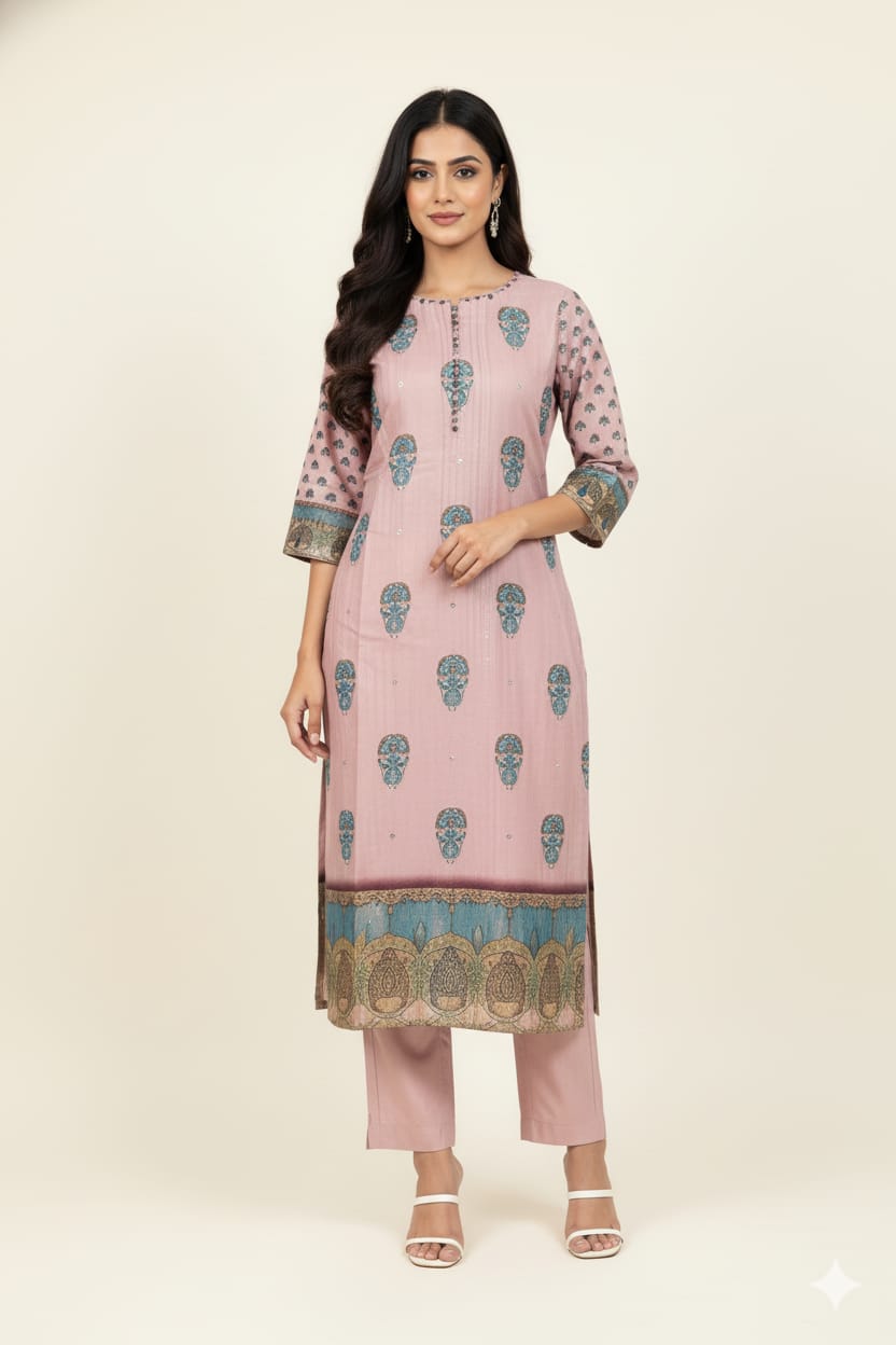 Festival Wear  Pure Chanderi Silk Three Piece  Dupatta Set LC0139