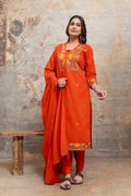 Premium cotton with embroidery Dupatta set  CS0234