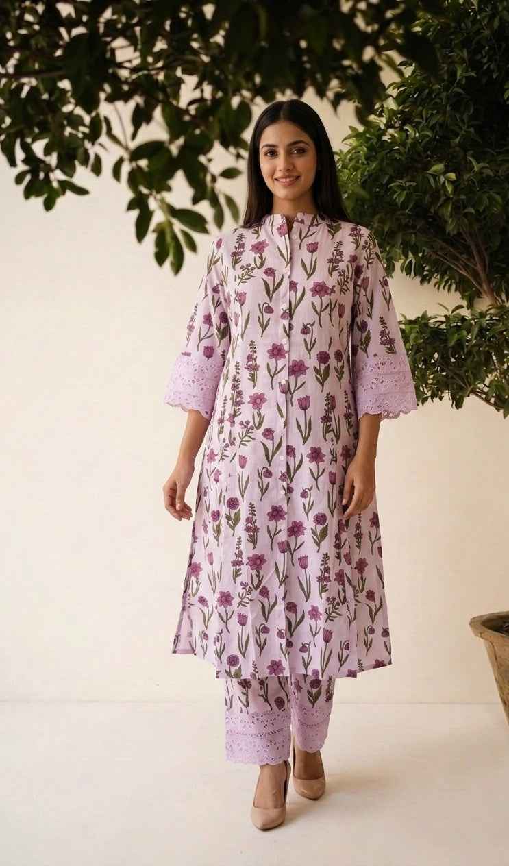 Pure Cotton Two Piece Pant Set