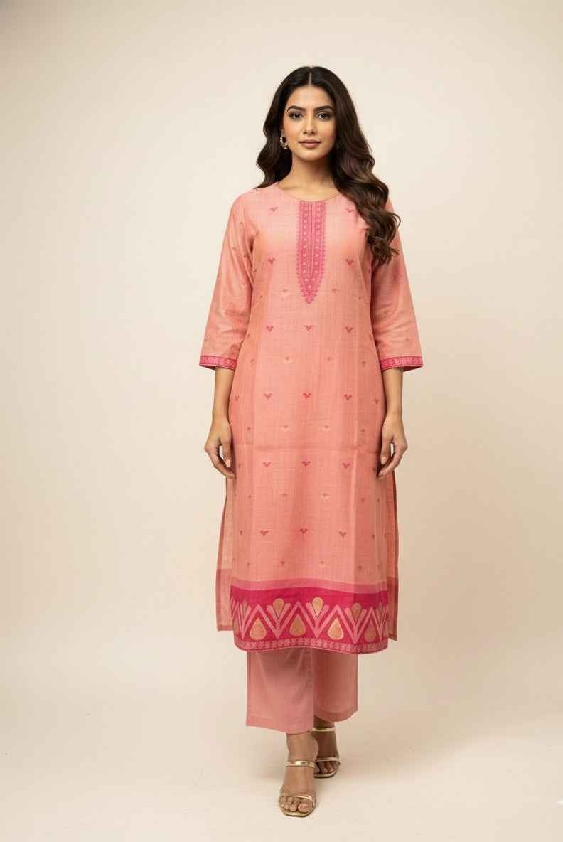 Pure chanderi slik Three Piece Dupatta Set  CS0196