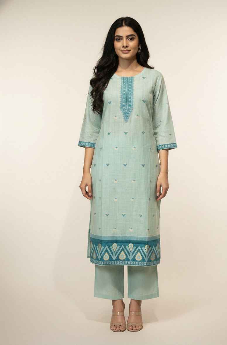 Pure chanderi slik Three Piece Dupatta Set  CS0196