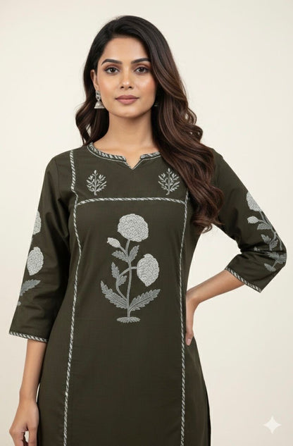 Premium Cotton A-Line Block Print With Kota Doriya Dupatta Set CS0171