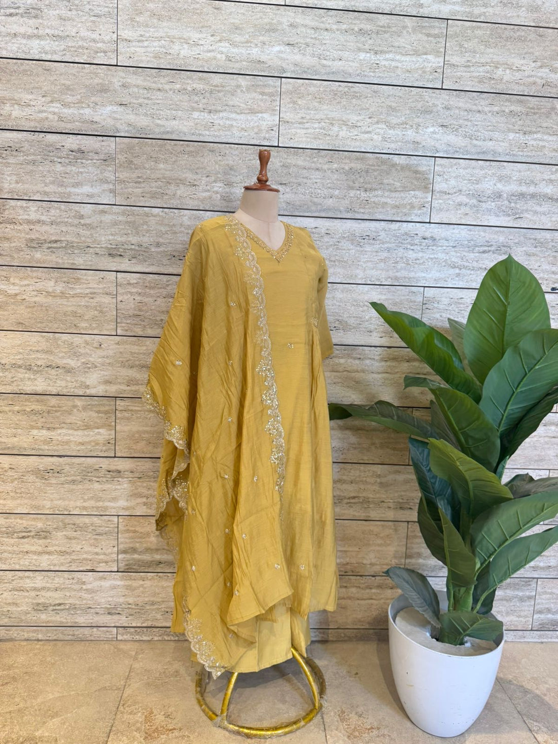 Premium Mul Chanderi A Line  Dupatta Set With Lining MLC025