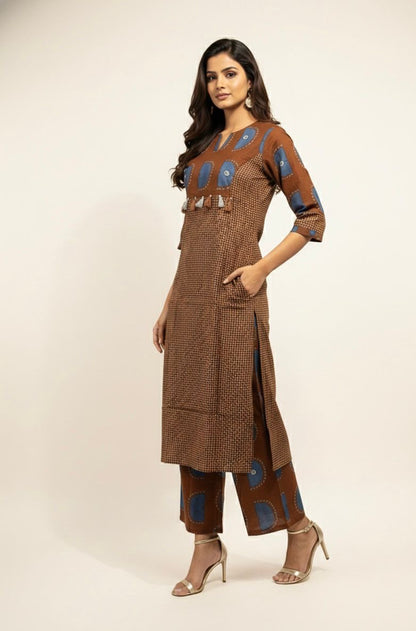 Premium Cotton A-Line Pant Set With Palazzo PS0146