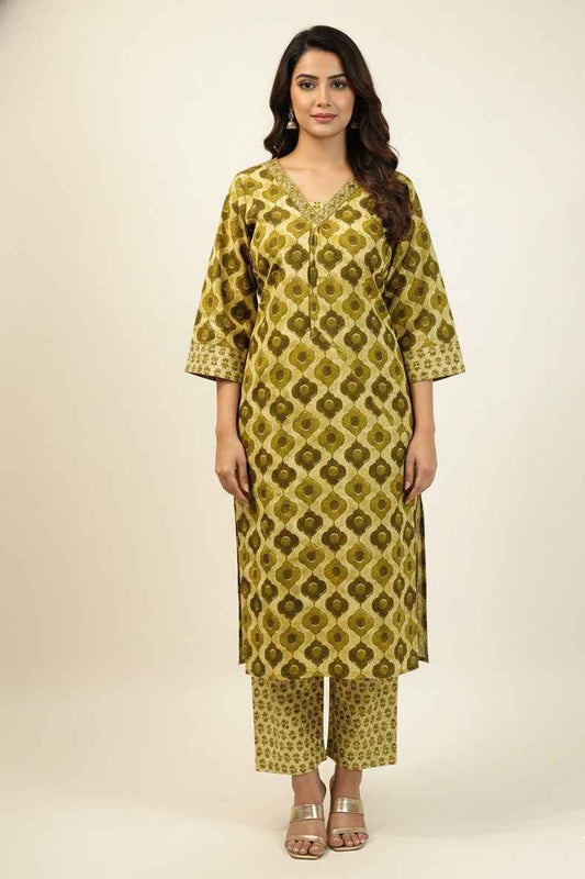 Pure Cotton Three Piece Dupatta Set  CS0200