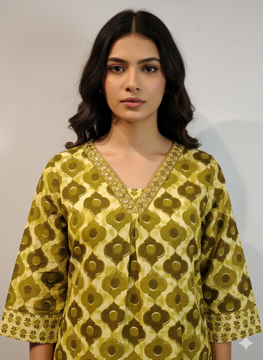 Pure Cotton Three Piece Dupatta Set  CS0200