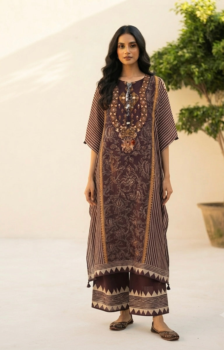 Premium Muslin Printed Kaftan