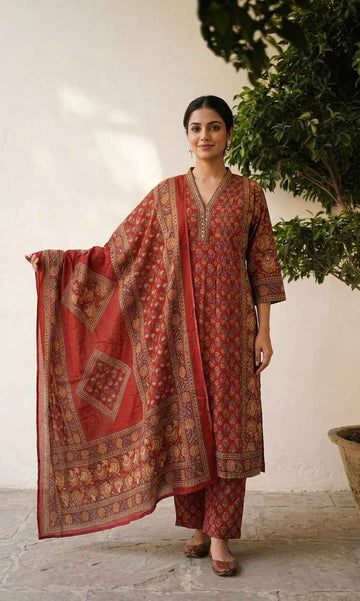 Pure Cotton Printed Dupatta Set CS0370