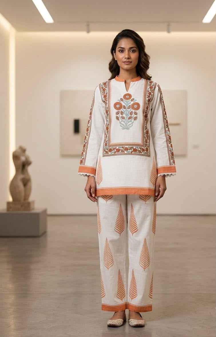 Pure Cotton Block Print Co Ord Set COS164