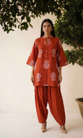 Pure Cotton Two Piece Co-Ord Set With Farshi Pant C0S0130