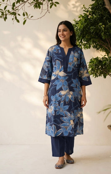 Big Size Two Piece Set In  Cotton Fabric