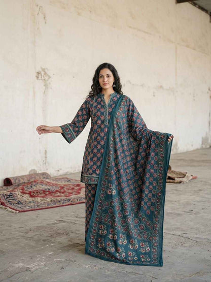 Premium Cotton short length dupatta set