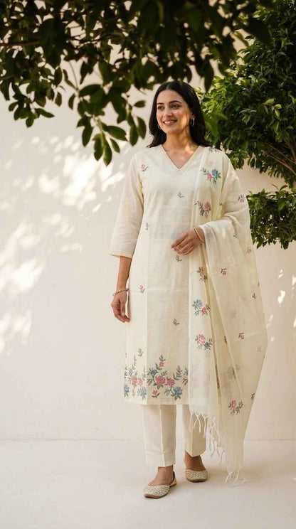 Embroidered Kota Doriya Dupatta Set KD050