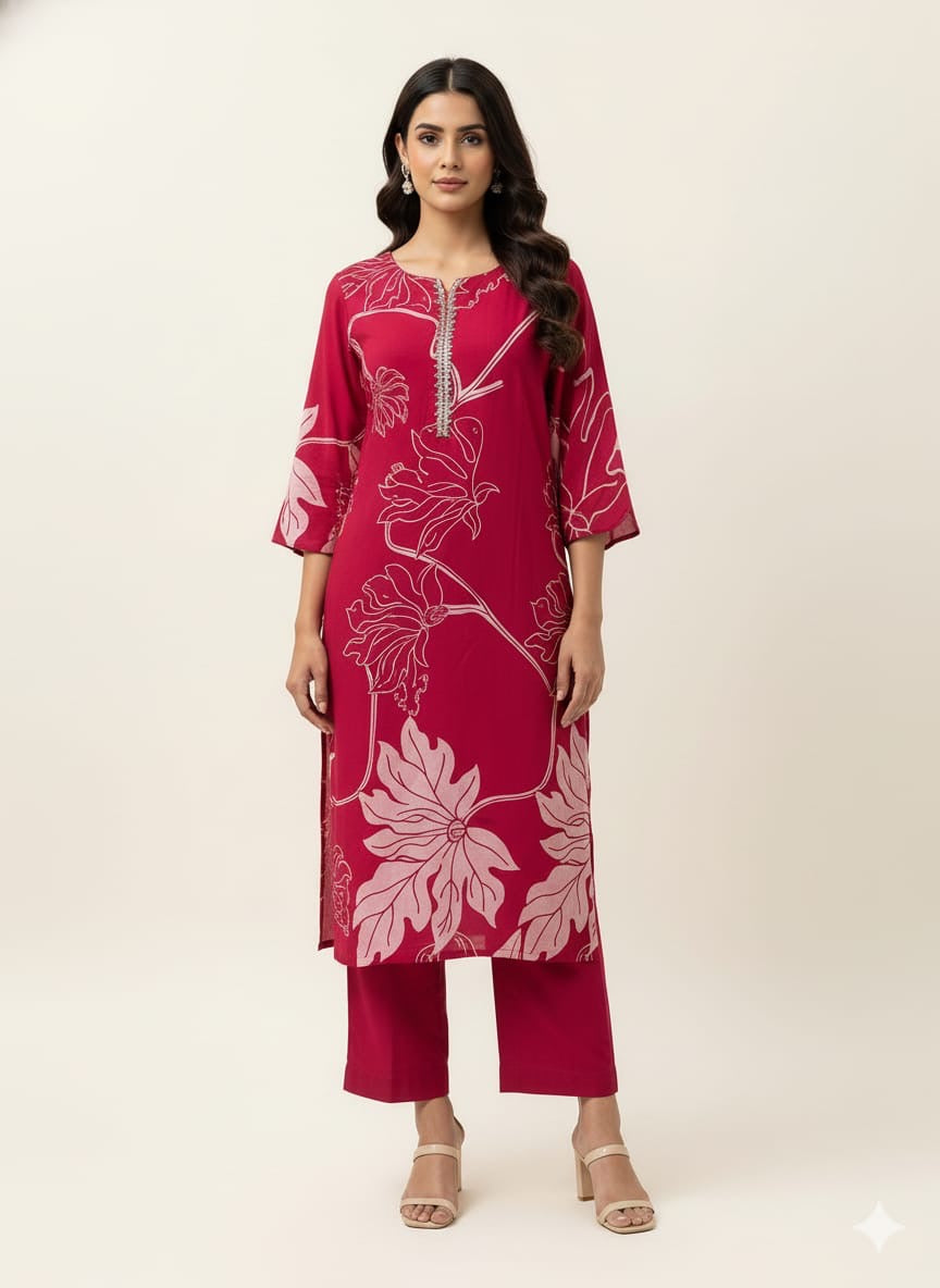 Festival Wear Pure Muslin Dupatta Set With Embroidery  LC0135