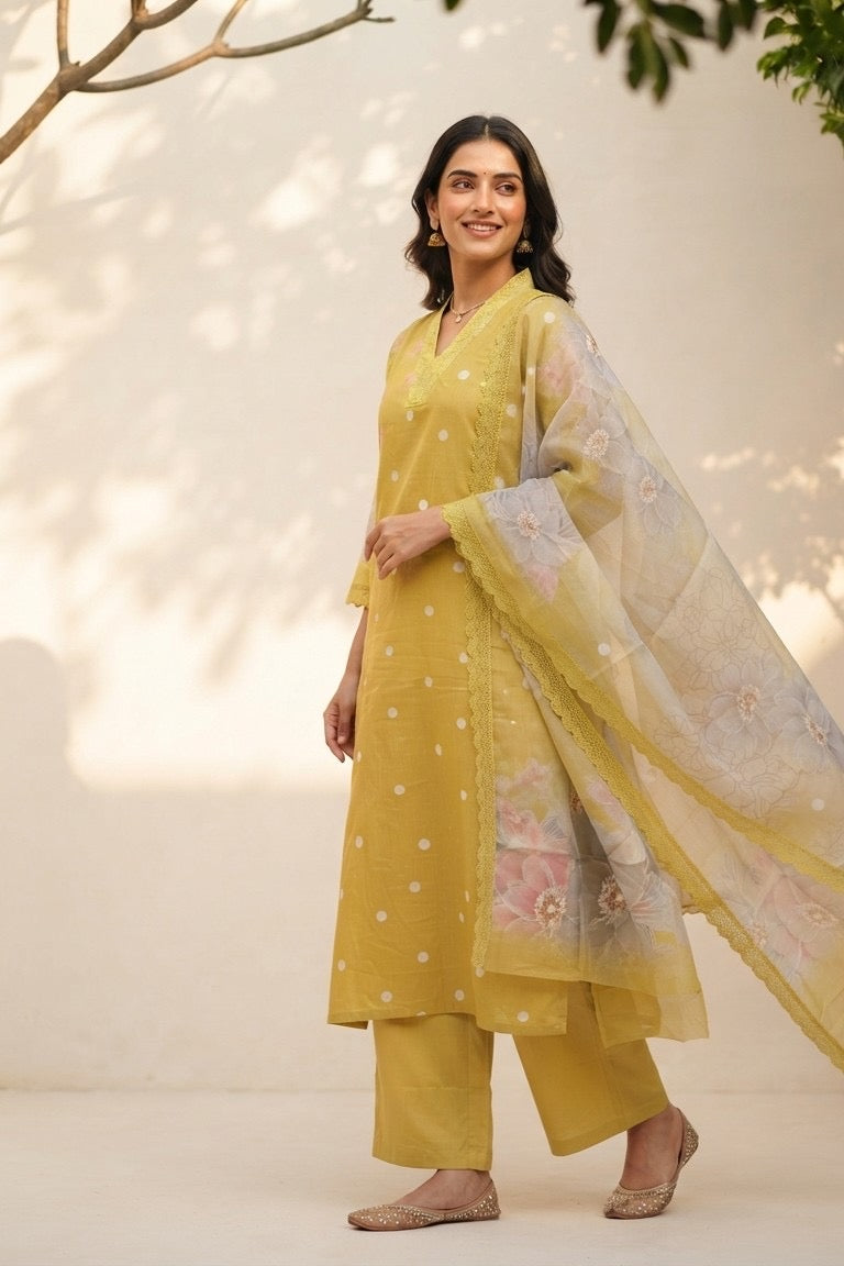 Pure Cotton Dupatta Set