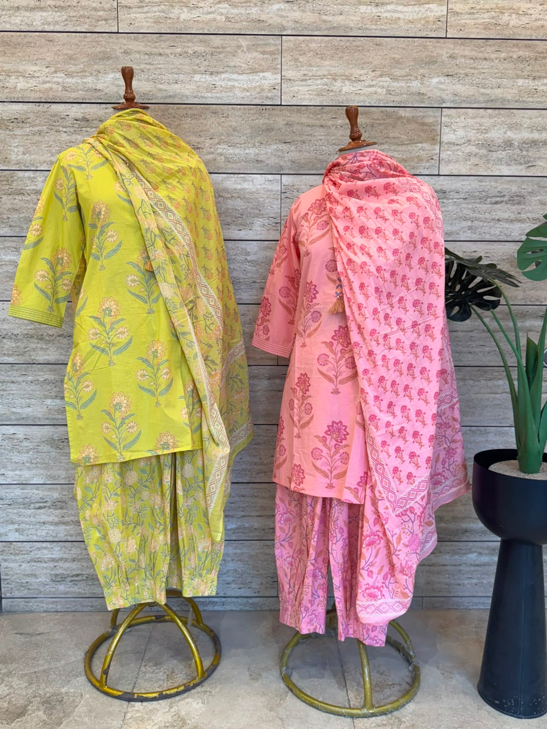 Pure cotton dupatta set with Afghani salwar