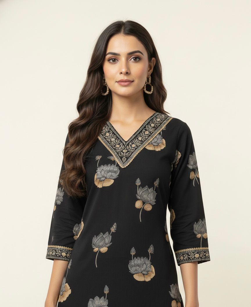 Premium Cotton Floral Print Dupatta set with Palazoo Set  - CS0106