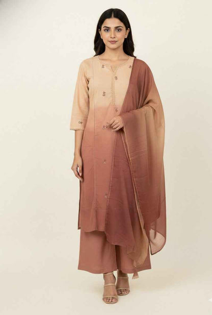 Pure Mul Cotton Three Piece Dupatta Set