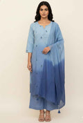 Pure Mul Cotton Three Piece Dupatta Set