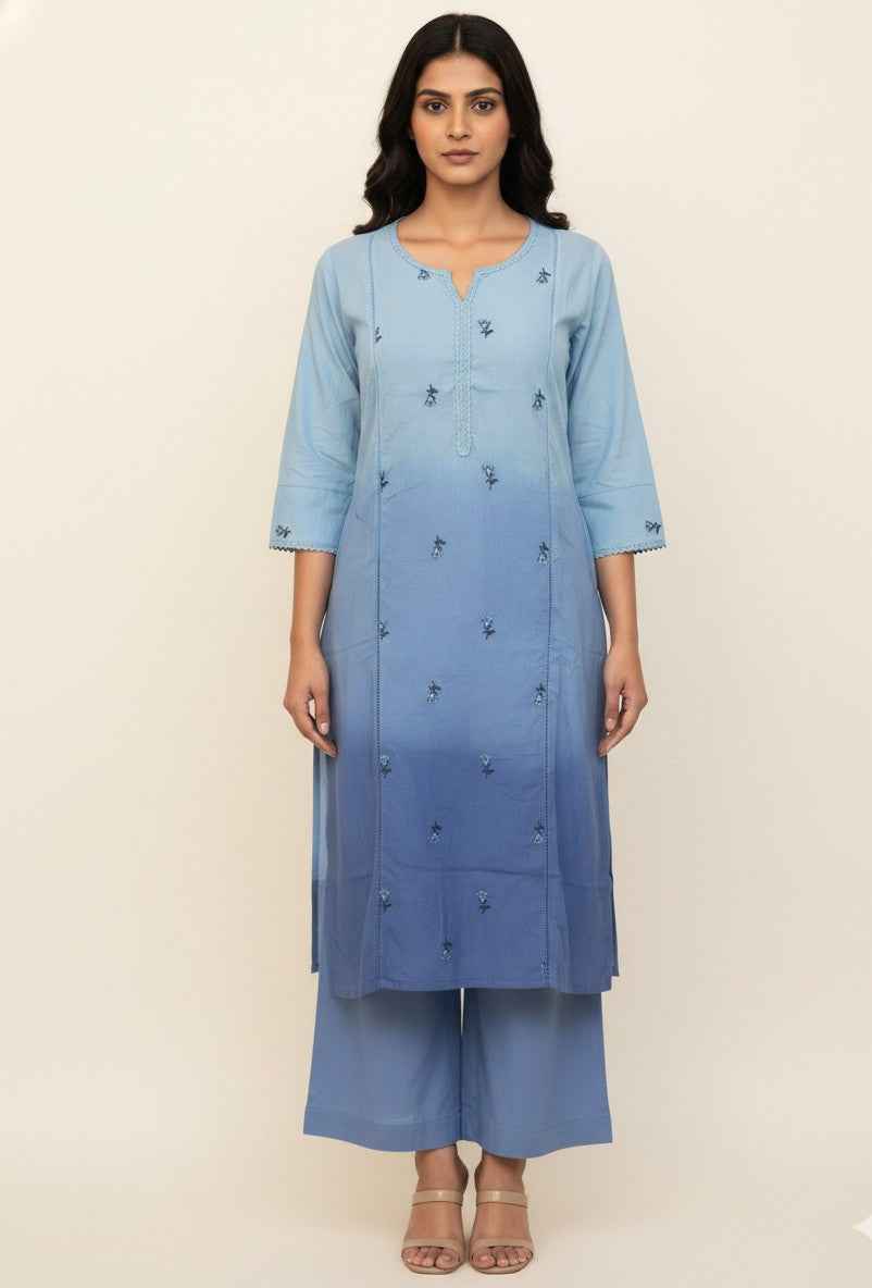 Pure Mul Cotton Three Piece Dupatta Set