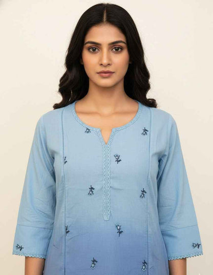 Pure Mul Cotton Three Piece Dupatta Set