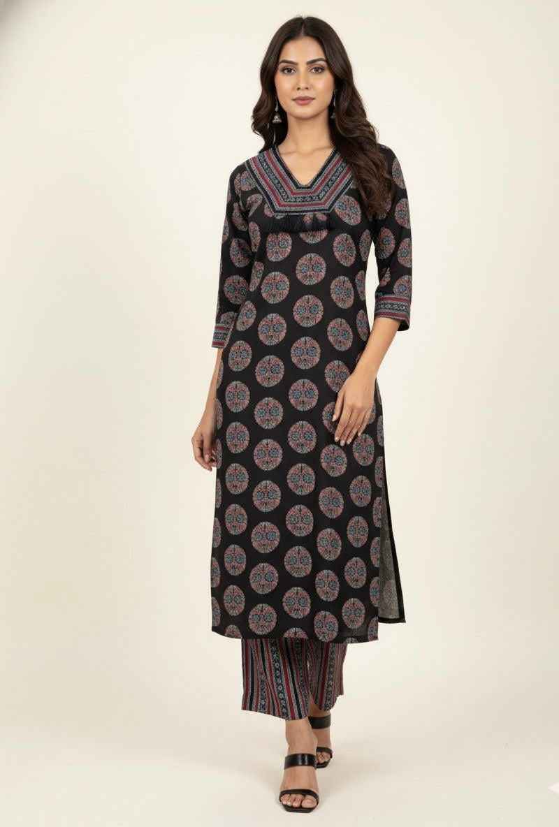 Pure cotton hand block pint two piece pant set PS073