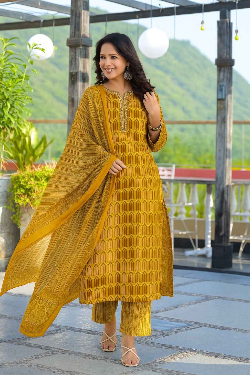 Premium Block Print Cotton Dupatta Set CS0284