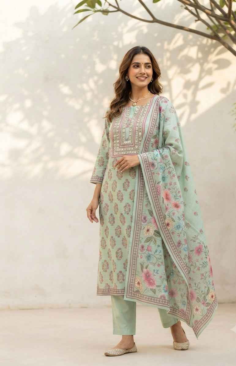 Pure Chanderi Dupatta Set CHS014
