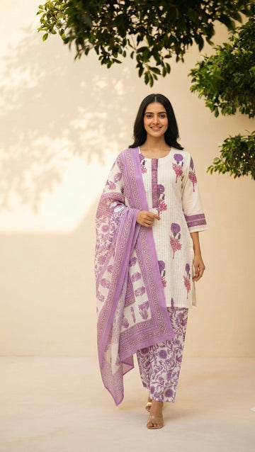 Pure Cotton Printed Farsi Dupatta Set