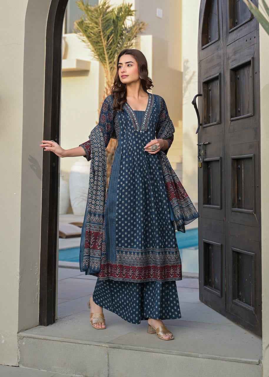 Ajrakh Print Anarkali Suit in pure Cotton Fabric.slider_item_fAeXBH