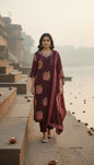 Premium Cotton Floral Print With Hand Work Neck Dupatta Set CS0156