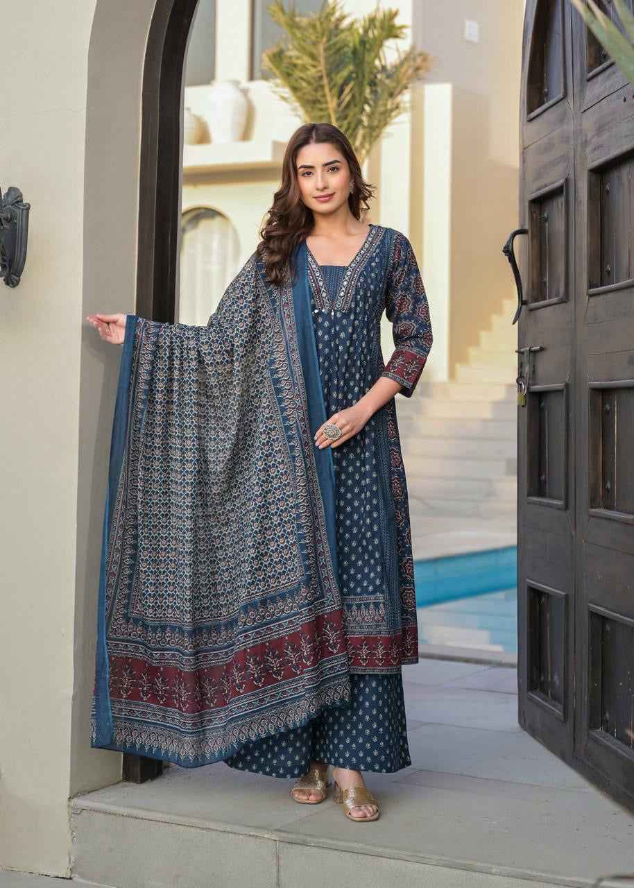 Ajrakh Print Anarkali Suit in pure Cotton Fabric.slider_item_itRfbW