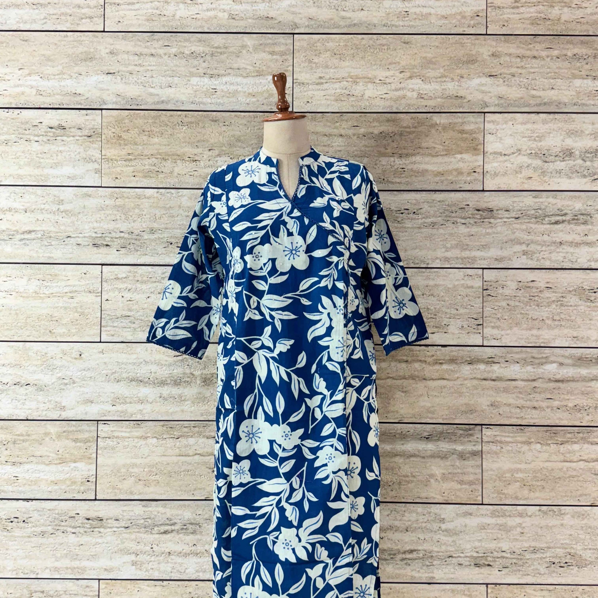 Solid Base Pure Cotton Ajrakh Print Cotton Kurta