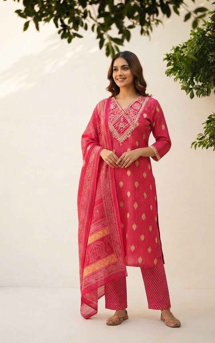 Pure Cotton Dupatta Set