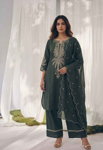 Pure Cotton Three Piece Dupatta Set