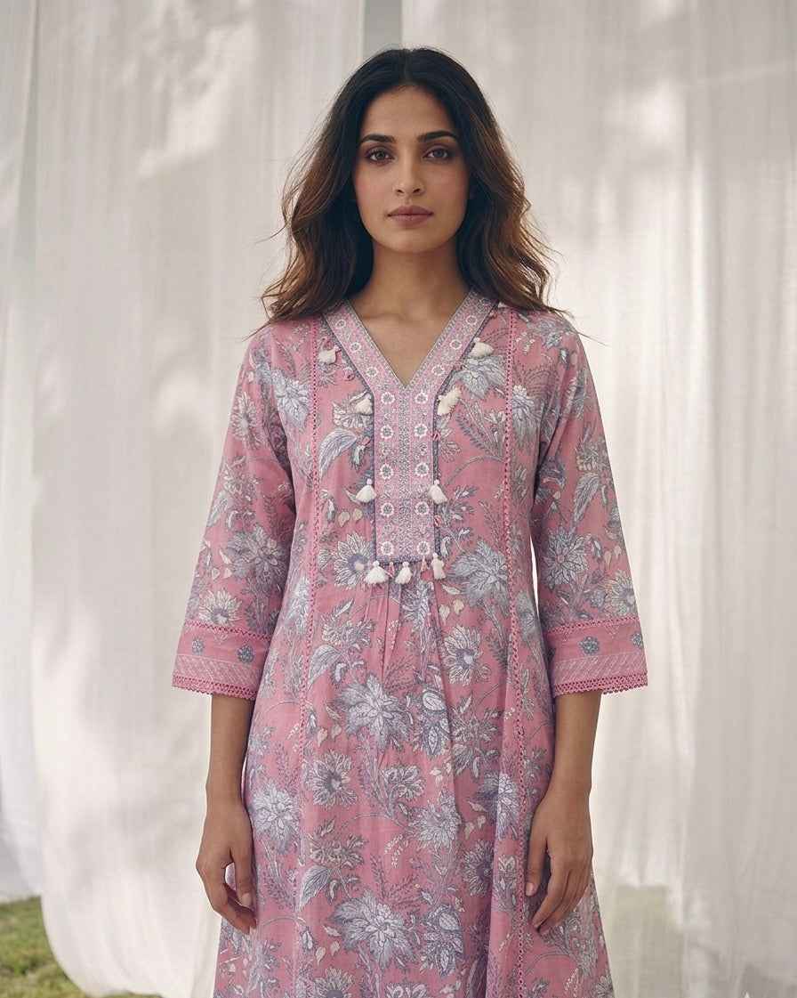 Pure Cotton Three Piece Dupatta  Set