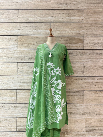 Digital Floral Print Pure Cotton Dupatta set CS058