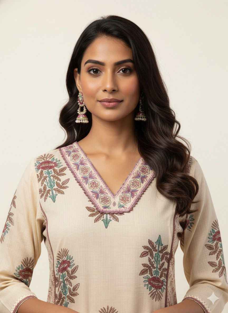 Pure Cotton Floral Print Dupatta Set CS0150