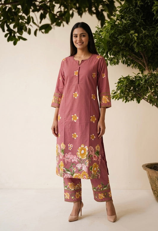 Pure Cotton  Two Piece Pant Set PSS053