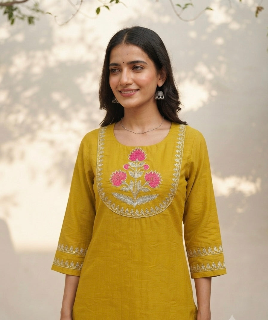 Premium Soft Raw Silk With Embroidery Plazo Set PS0167