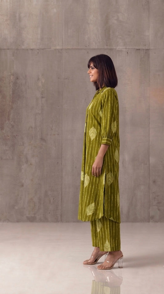 Pure Cotton A Line Two Piece Pant Set  PS0160