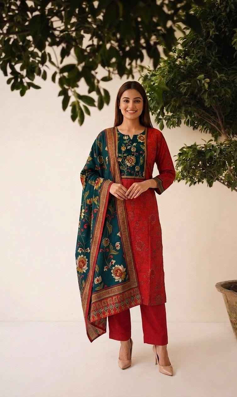 Digital Print Dupatta Set In Cotton Fabric CS0313