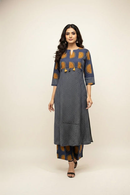 Premium Cotton A-Line Pant Set With Palazzo PS0146